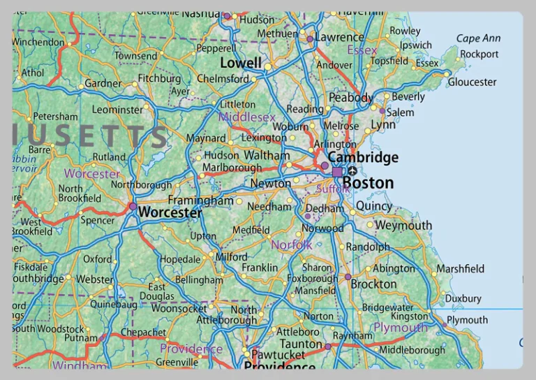 New England States Map