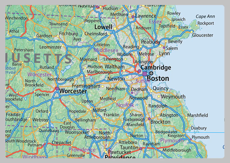 New England States Map